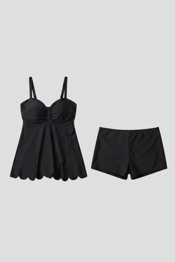 Hannah | Sweetheart Neck Tankini Set with Shorts