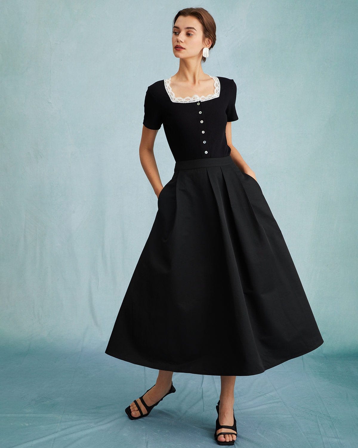 Haven | High Waist Pleated Maxi Skirt