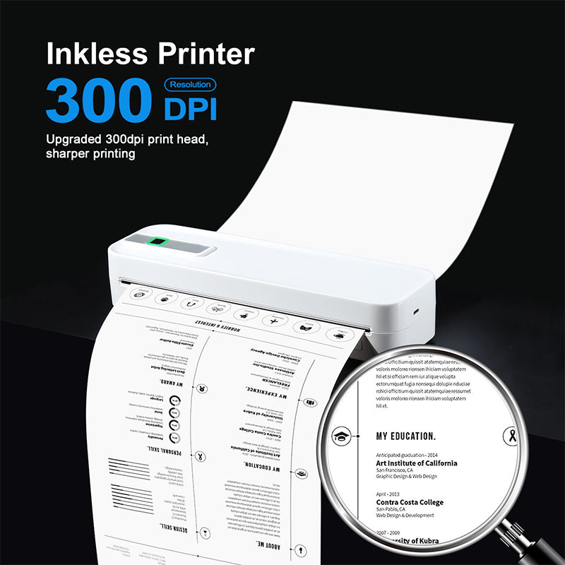 Havenbrook | Portable Bluetooth Thermal Printer with Wireless Inkless Printing for Mobile Use