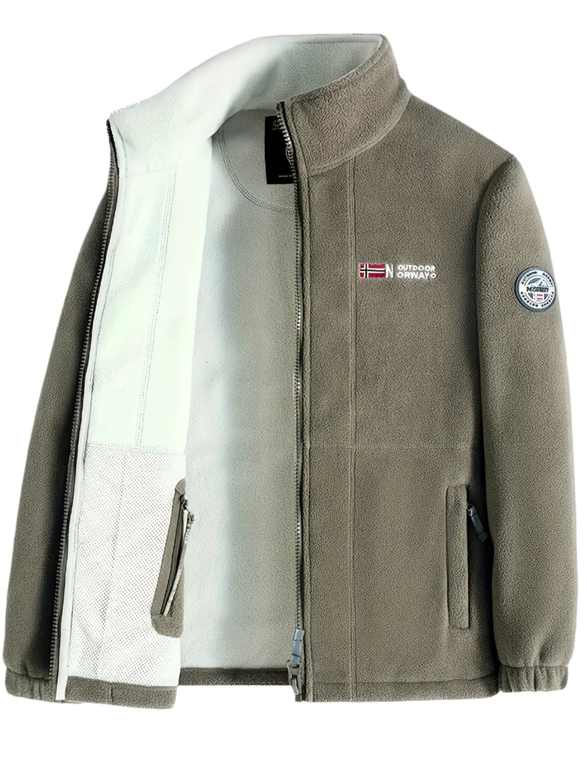 Hayes | Contrast-Lined Full Zip Fleece Jacket