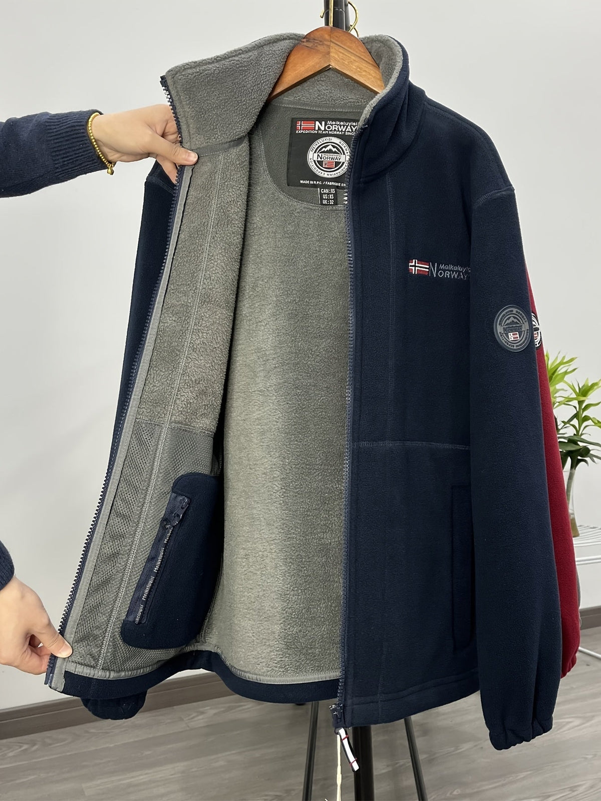 Hayes | Contrast-Lined Full Zip Fleece Jacket