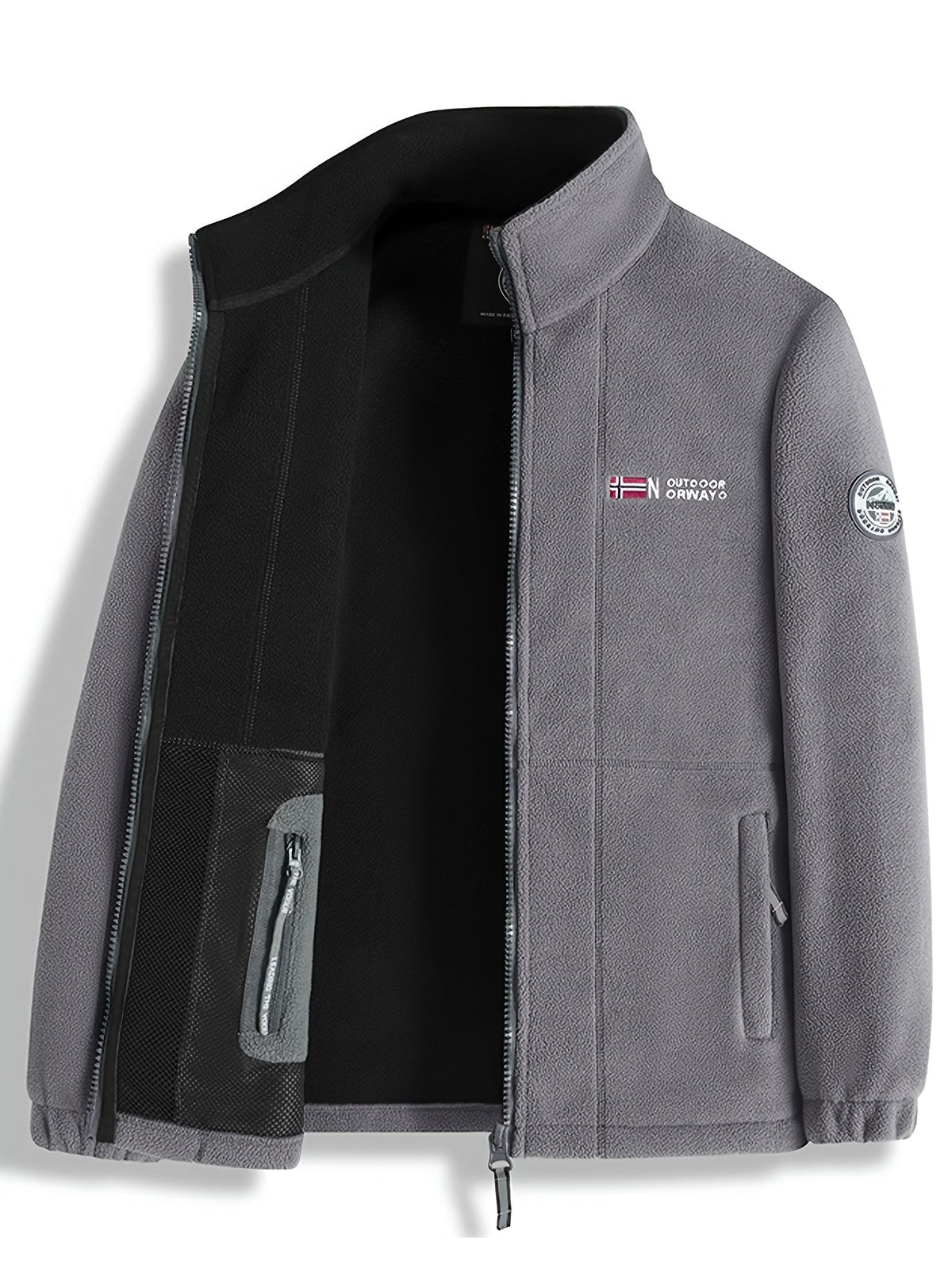 Hayes | Contrast-Lined Full Zip Fleece Jacket