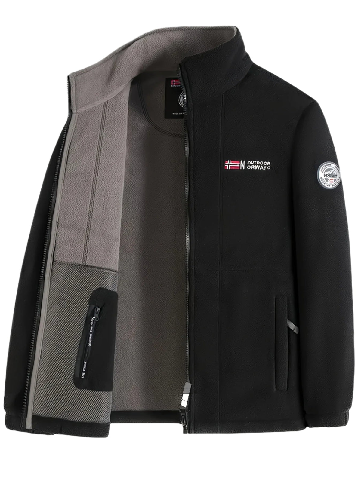 Hayes | Contrast-Lined Full Zip Fleece Jacket