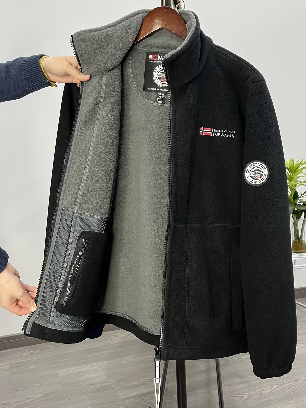 Hayes | Contrast-Lined Full Zip Fleece Jacket