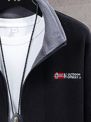 Hayes | Contrast-Lined Full Zip Fleece Jacket
