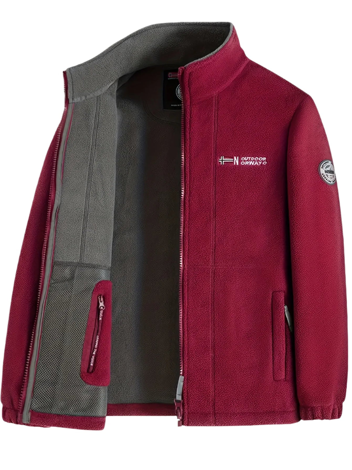 Hayes | Contrast-Lined Full Zip Fleece Jacket