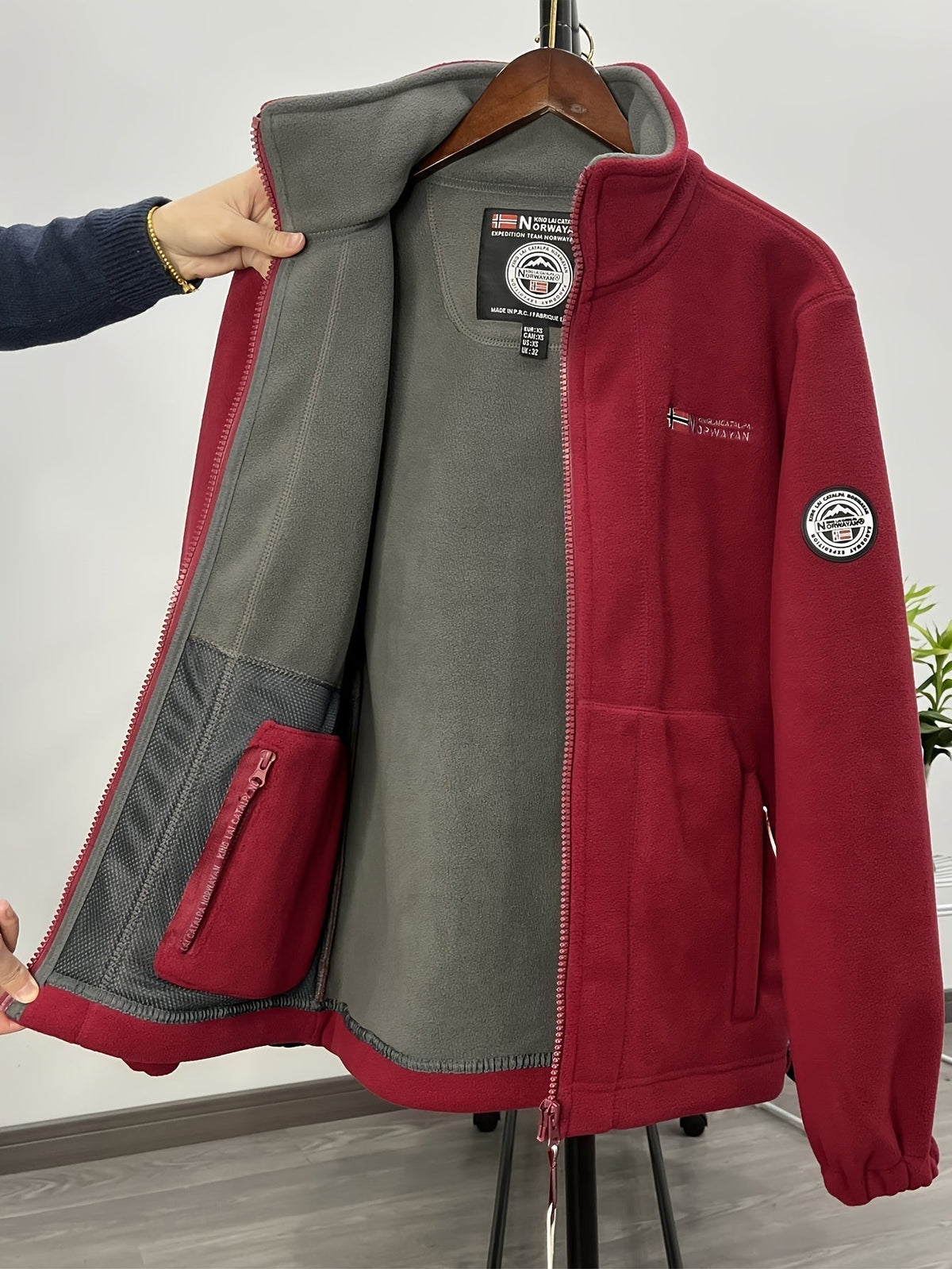 Hayes | Contrast-Lined Full Zip Fleece Jacket