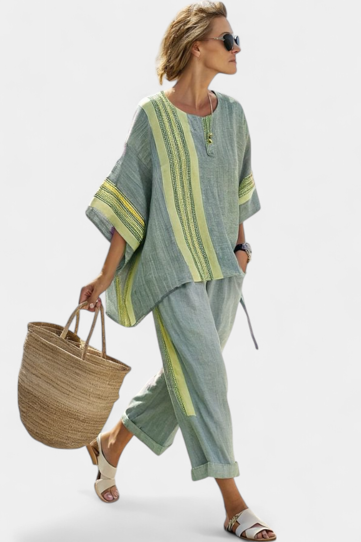 Holland | Oversized Relaxed Fit Striped Linen Set