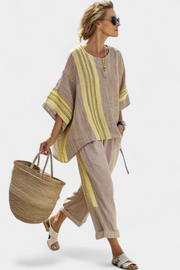 Holland | Oversized Relaxed Fit Striped Linen Set