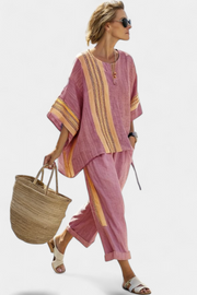 Holland | Oversized Relaxed Fit Striped Linen Set