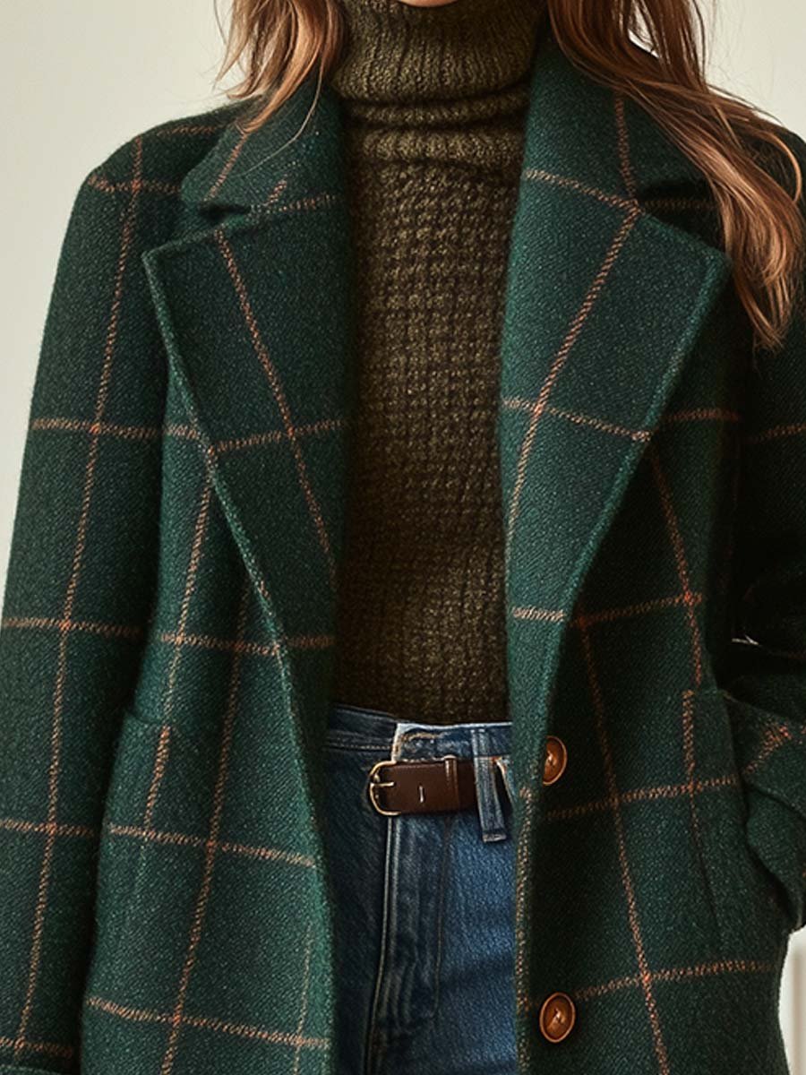 Ilaria | Classic Fit Wool Check Coat