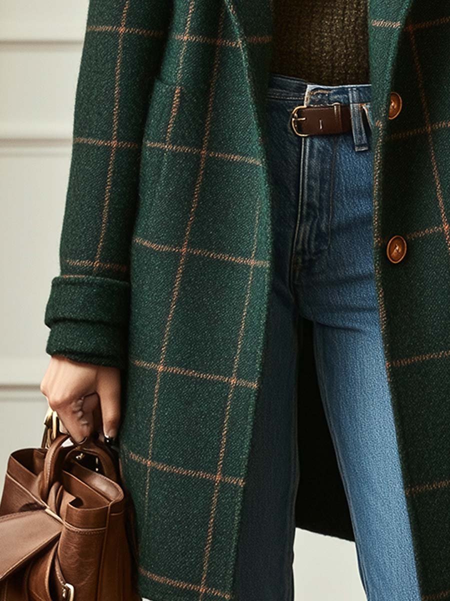 Ilaria | Classic Fit Wool Check Coat