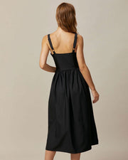 Ilaria | Square Neck Lace Prom Dress Midi Fit