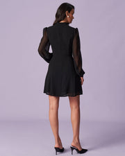 India | Sheer Stand Collar Slit Mini Dress Concert Outfit