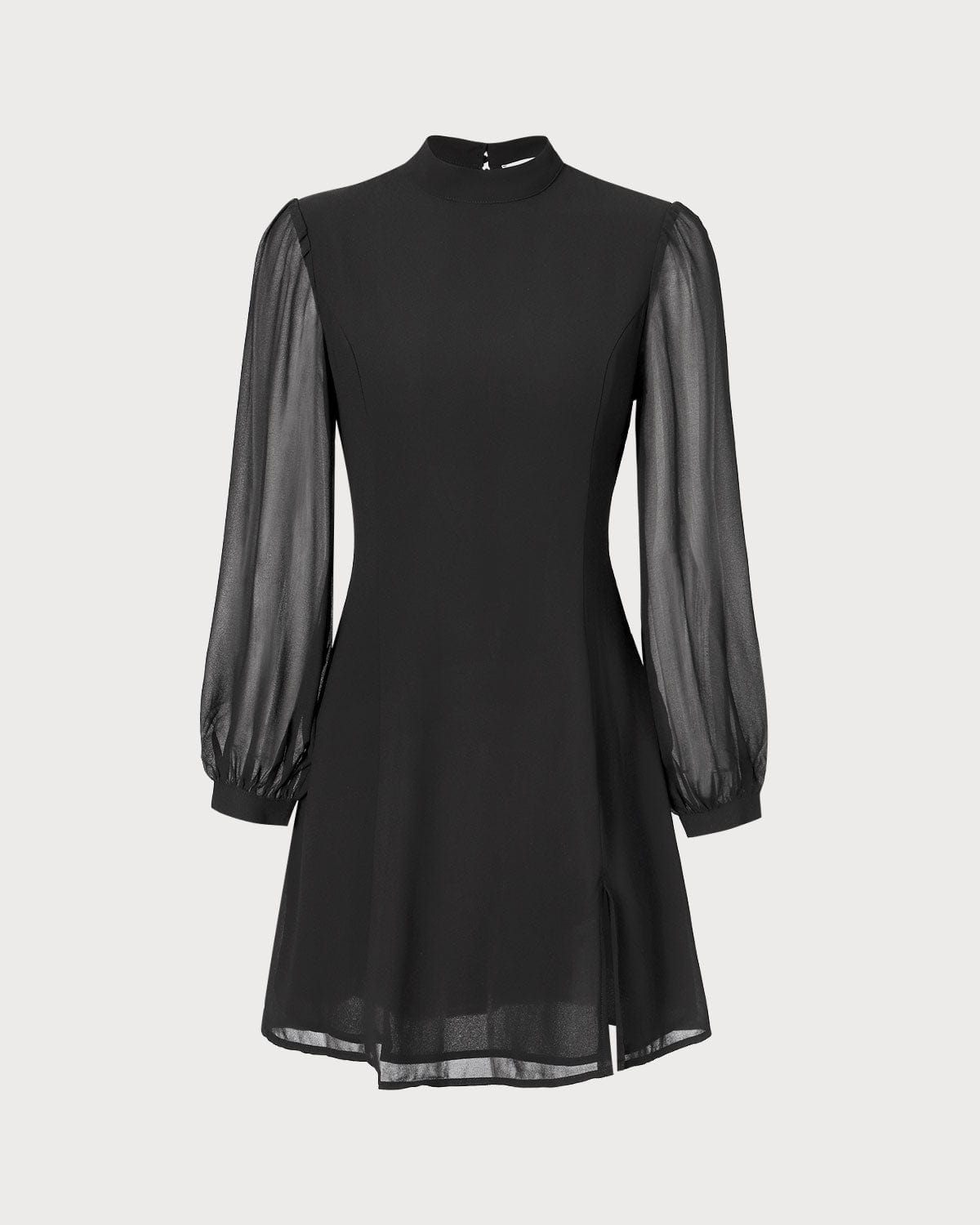 India | Sheer Stand Collar Slit Mini Dress Concert Outfit