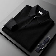 Indigo | Tailored Fit Waffle Knit Quarter-Zip Pullover