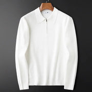 Indigo | Tailored Fit Waffle Knit Quarter-Zip Pullover
