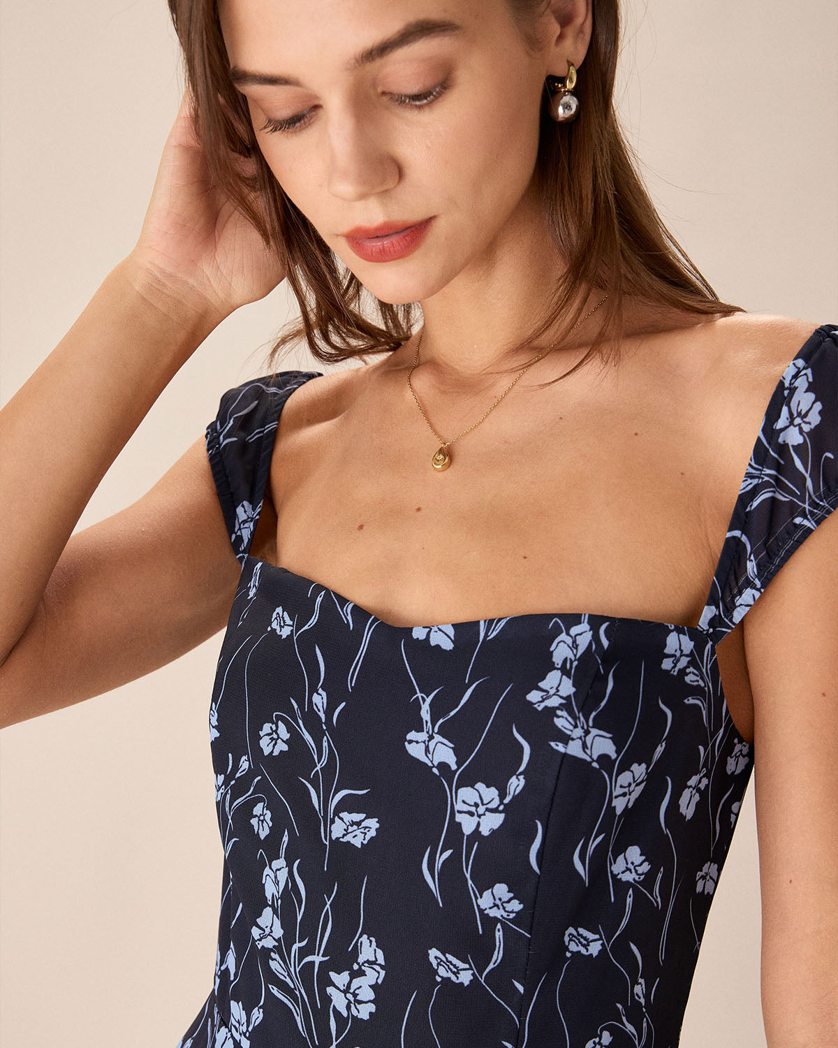 Jacinta | Fitted Sweetheart Neck Wedding Guest Midi Dress