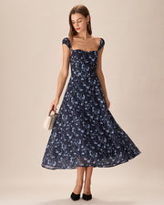 Jacinta | Fitted Sweetheart Neck Wedding Guest Midi Dress