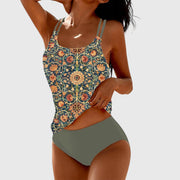 Jada | Printed Strappy Tankini Top