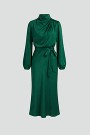 Jenna | High Neck Long Sleeve Midi Dress