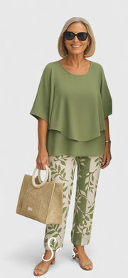 Jocelyn | Relaxed Fit Half Sleeve Top and Printed Pants Set