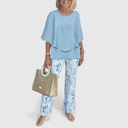 Jocelyn | Relaxed Fit Half Sleeve Top and Printed Pants Set