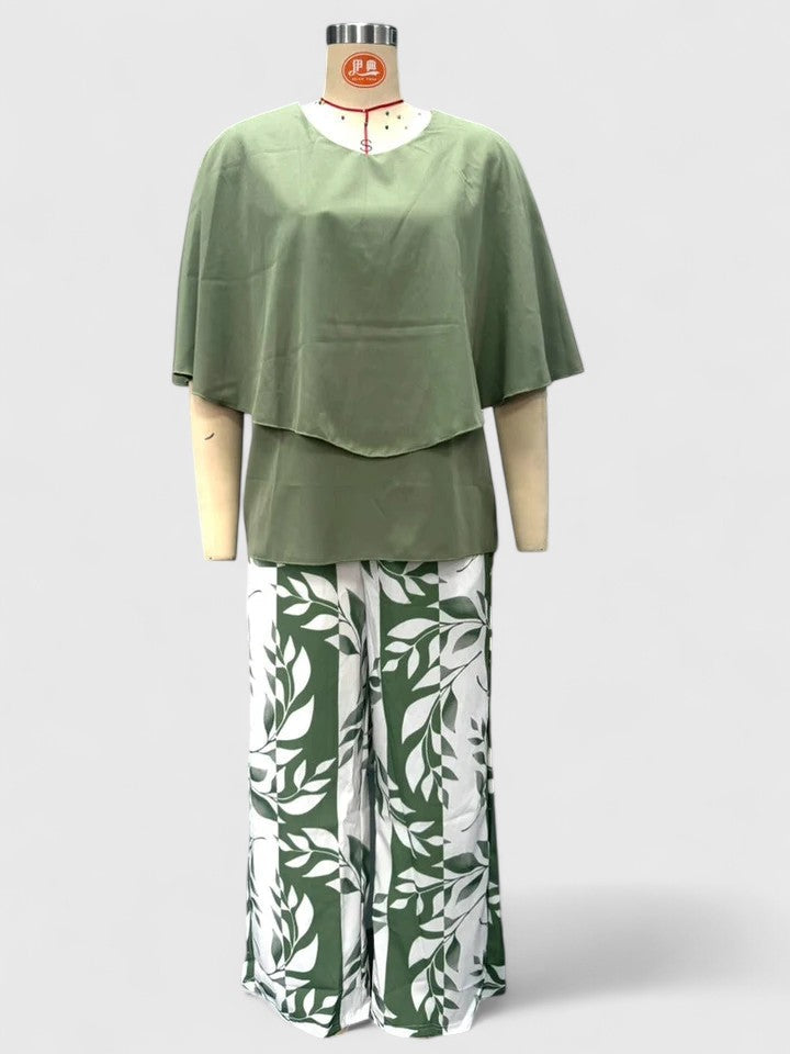 Jocelyn | Relaxed Fit Half Sleeve Top and Printed Pants Set