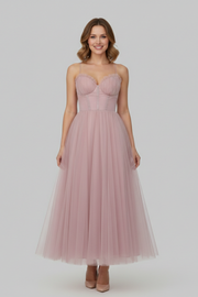 Josephine | Strapless Layered Tulle Maxi Dress