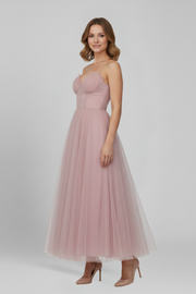 Josephine | Strapless Layered Tulle Maxi Dress