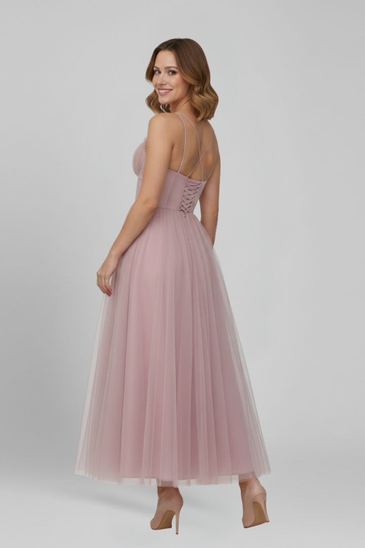 Josephine | Strapless Layered Tulle Maxi Dress