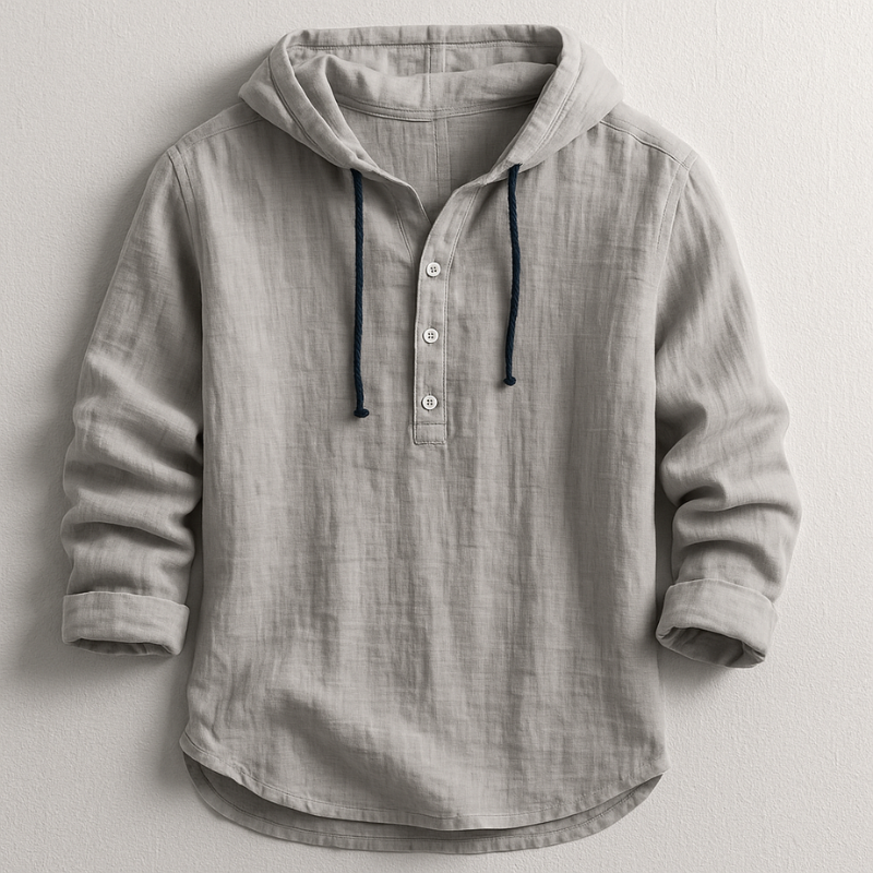 Judah | Relaxed Fit Linen Hooded T-Shirt