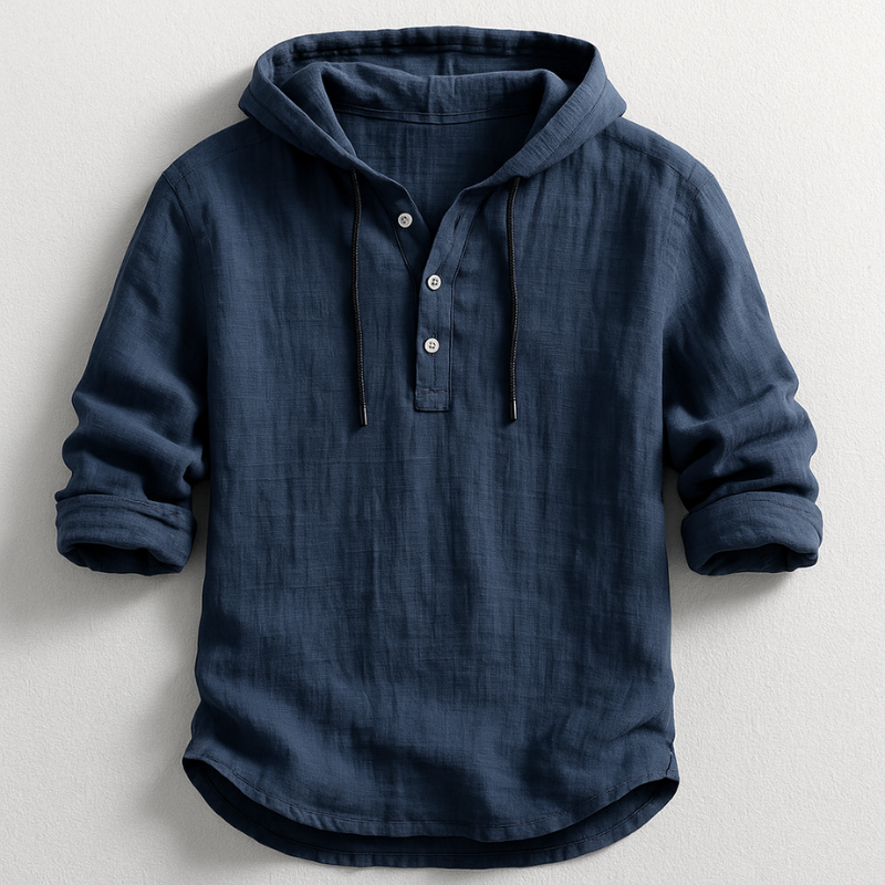 Judah | Relaxed Fit Linen Hooded T-Shirt