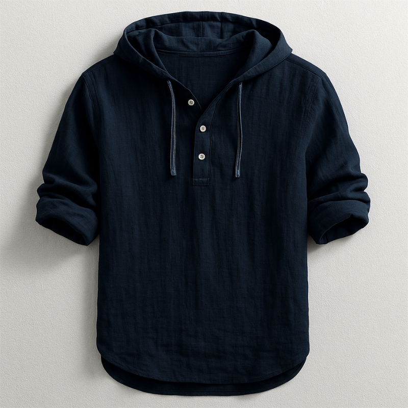 Judah | Relaxed Fit Linen Hooded T-Shirt
