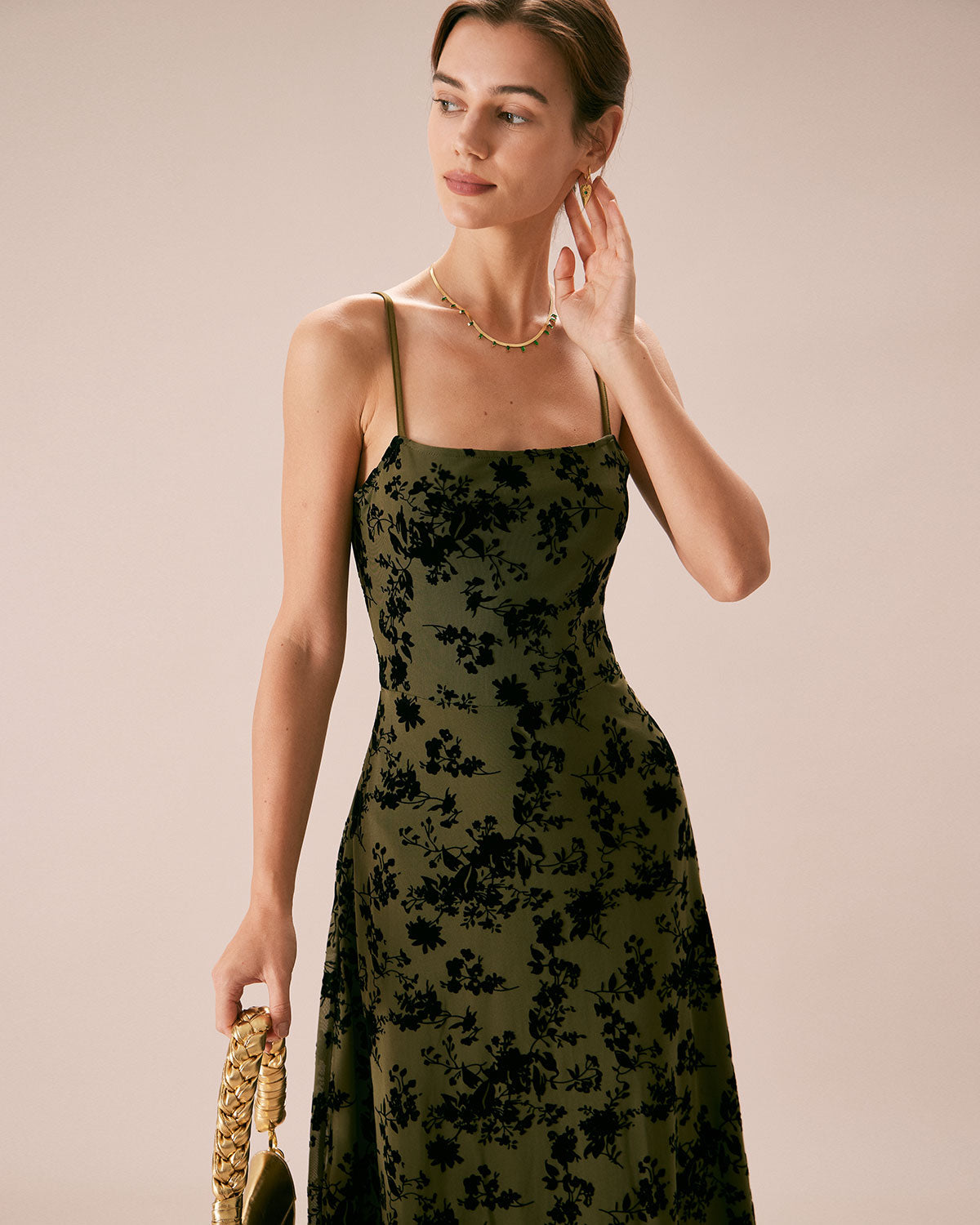 Judith | A-Line Floral Burnout Wedding Guest Midi Dress