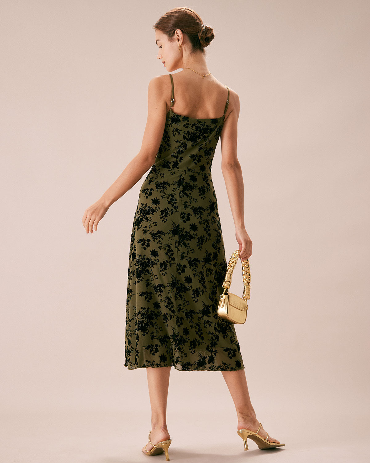 Judith | A-Line Floral Burnout Wedding Guest Midi Dress