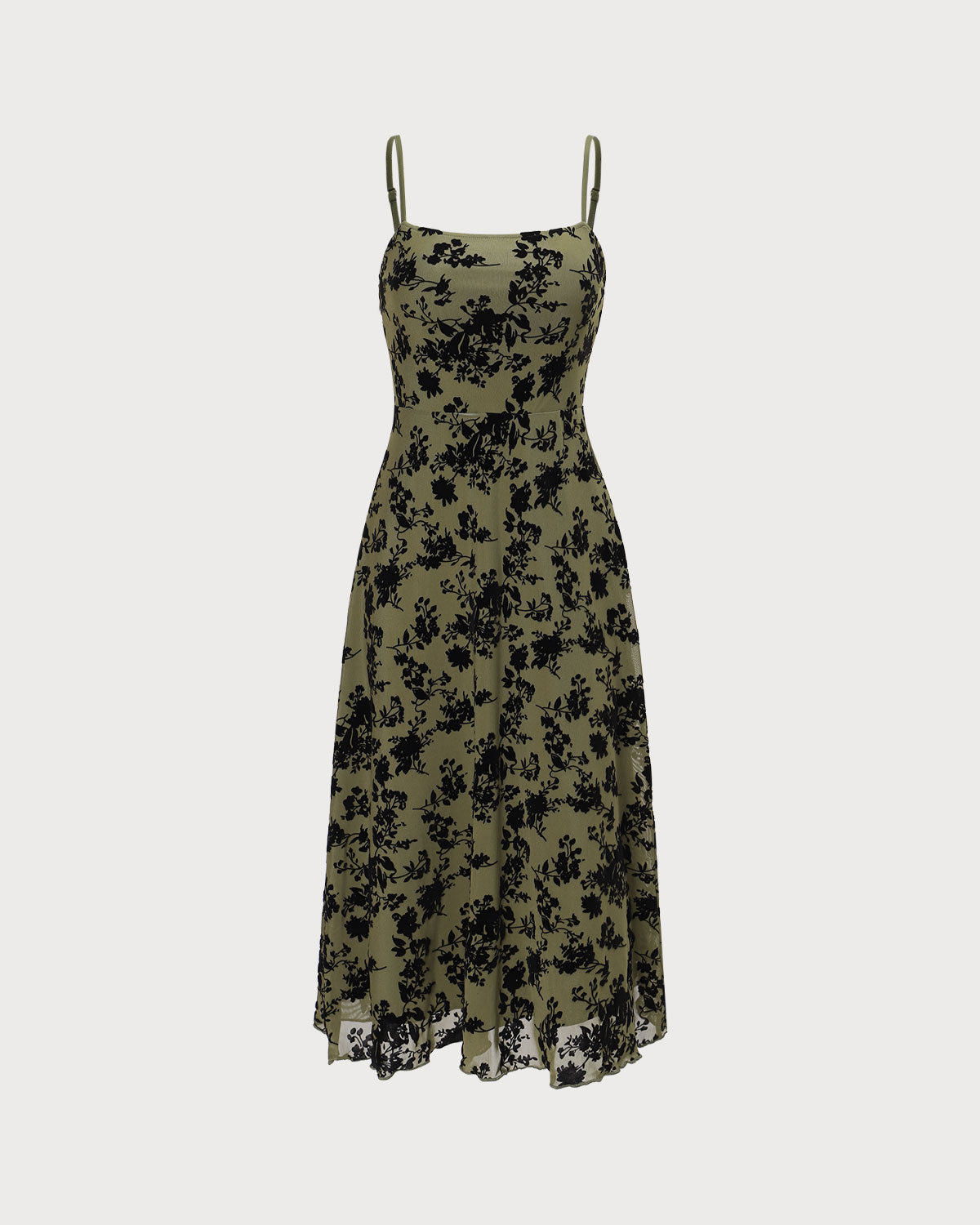 Judith | A-Line Floral Burnout Wedding Guest Midi Dress
