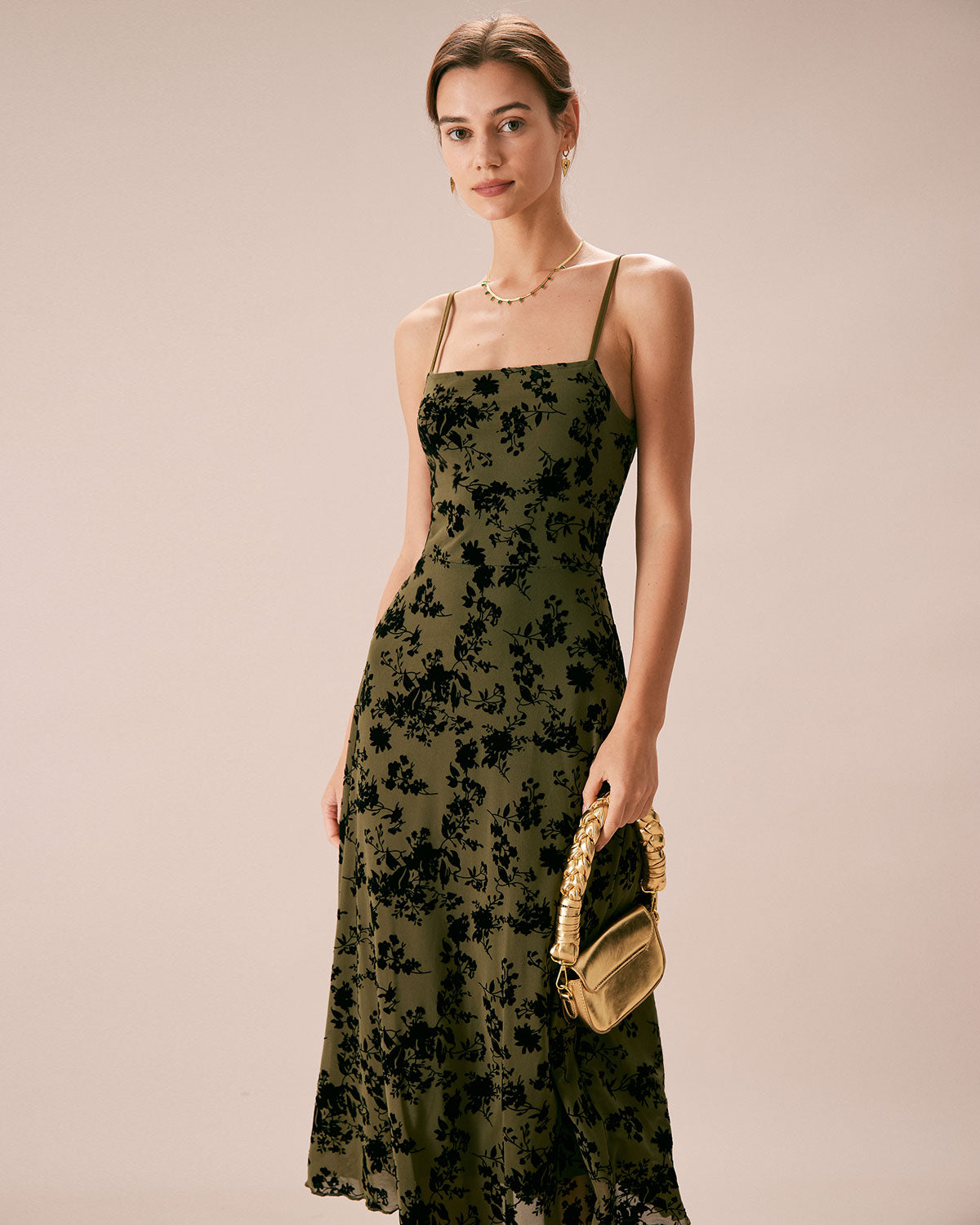 Judith | A-Line Floral Burnout Wedding Guest Midi Dress
