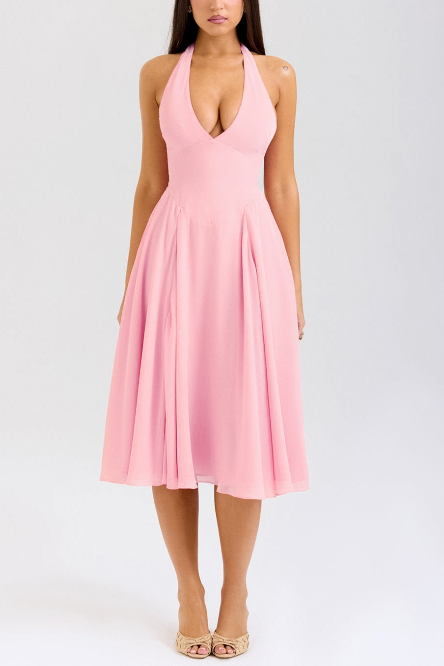 Julia | Fitted Halter Neck Summer Dress