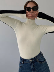 Juno | Relaxed Fit Two-Tone Holiday Knit Top