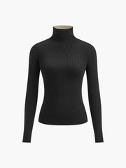 Juno | Relaxed Fit Two-Tone Holiday Knit Top