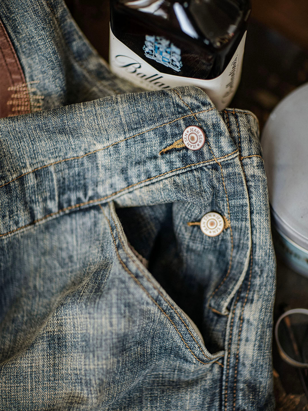 Justin | Relaxed Fit Contrast Denim Overalls