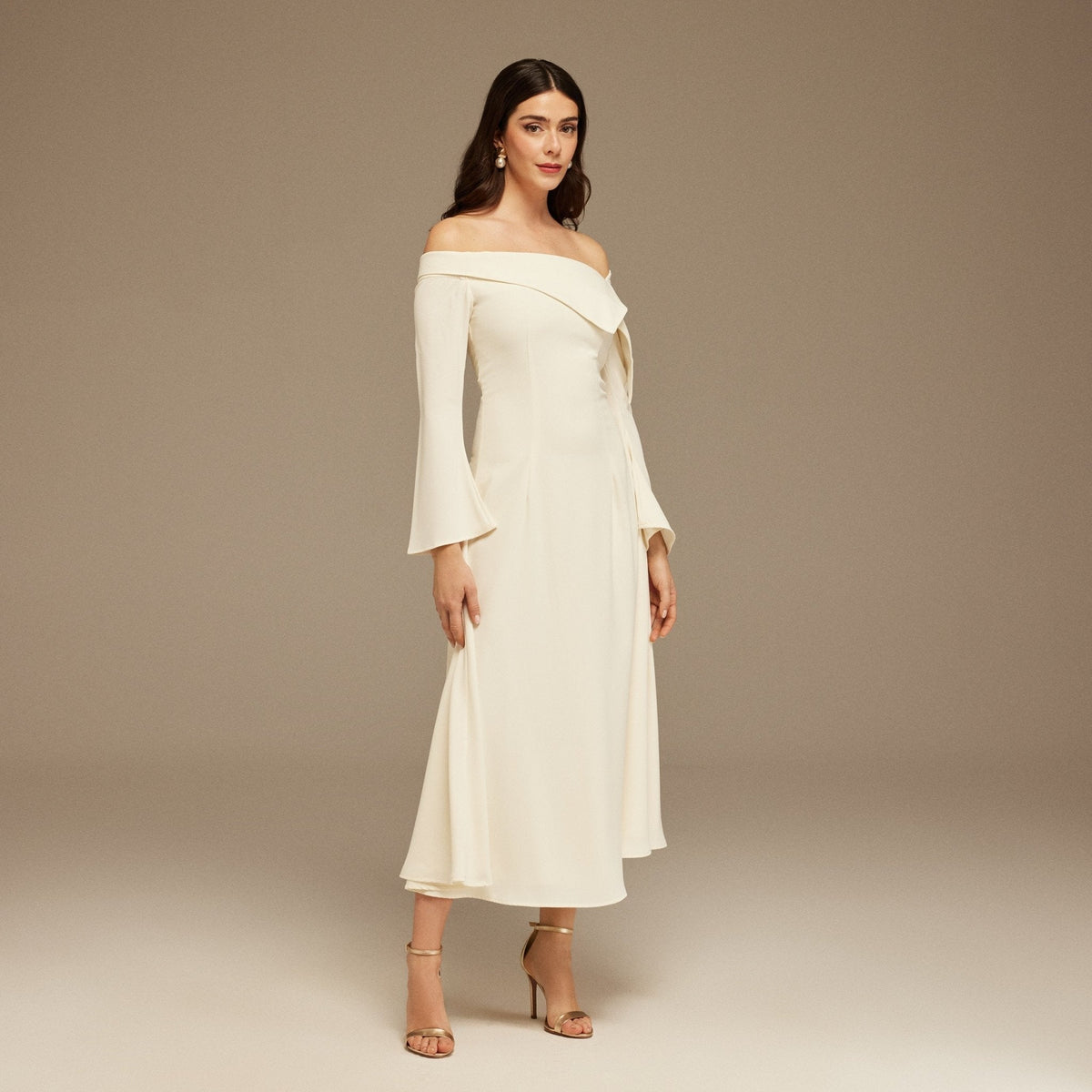 Justine | Asymmetric Neckline A-Line Wedding Guest Dress