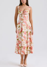 Kaia | Fitted Pink Print Sundress