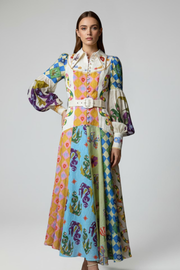 Kendall | V-Neck Long Sleeve Printed Maxi Dress