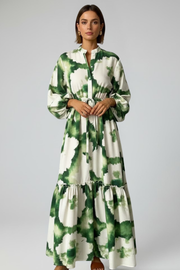 Kendall | V-Neck Long Sleeve Printed Maxi Dress