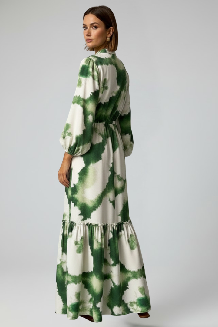 Kendall | V-Neck Long Sleeve Printed Maxi Dress