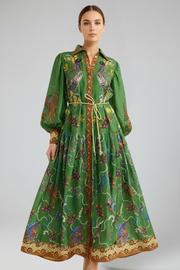 Kendall | V-Neck Long Sleeve Printed Maxi Dress