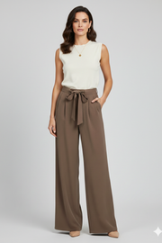 Kensington | Wide Leg Drawstring Waist Palazzo Trousers
