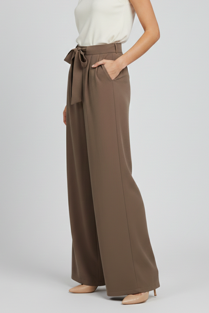 Kensington | Wide Leg Drawstring Waist Palazzo Trousers